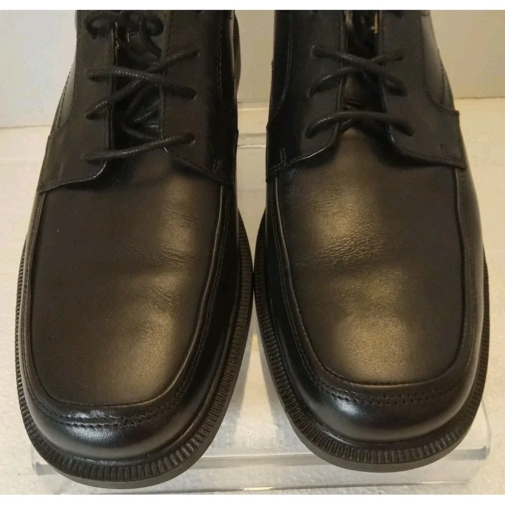 Rockport Men Black Leather Essential Details Apron Toe Oxford Shoes 9 N